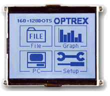 Optrex F-51854GNFJ-SLW-ABN 160x128 Monochrome Graphic LCD