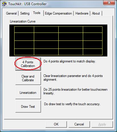 4 Points Calibration button